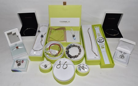 LOT ASST CHAMILIA/PANDORA COSTUME STERLING JEWELRY