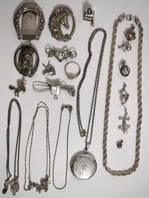 LOT ASST STERLING SILVER JEWELRY INCL. GORHAM & LAMPL