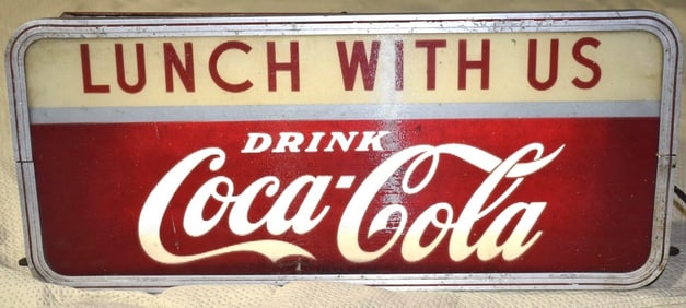 VINTAGE COCA COLA LIGHTED LUNCH SIGN, C. 1960