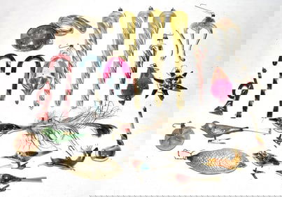 LOT ASSORT. VINTAGE GLASS FIGURAL CHRISTMAS ORNAMENTS