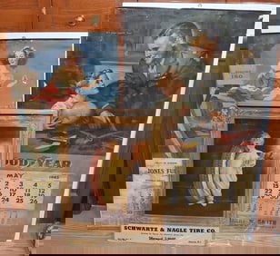 3 VINT. CALENDARS INCL. GOOD YEAR 1950, JONES FUEL OIL