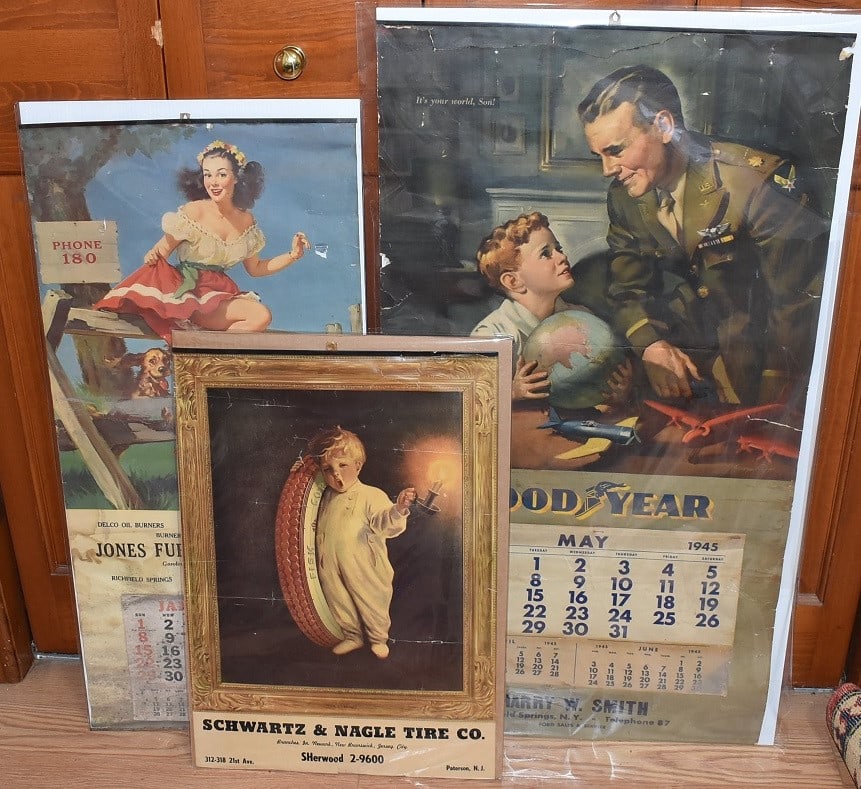 3 VINT. CALENDARS INCL. GOOD YEAR 1950, JONES FUEL OIL (1 of 13)