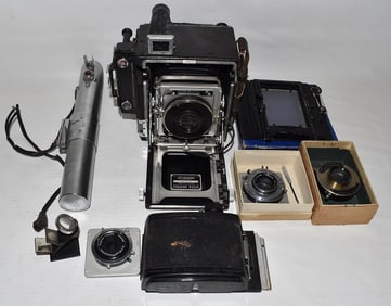 VINT. CAMERA ITEMS INCL. GRAFLEX-SPEED GRAPHIC BELLOWS