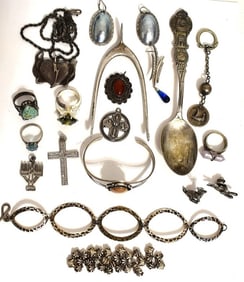 LOT ASSORTED STERLING JEWELRY FINDINGS, W. 6.4 OZ.