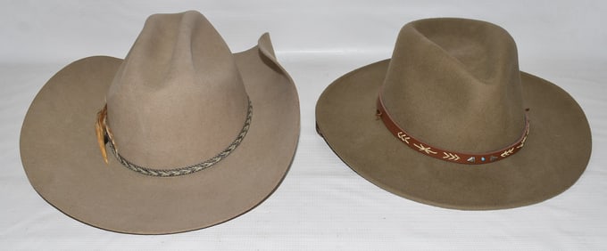 LOT (2) VINTAGE HATS INCL. STETSON, C. 1980