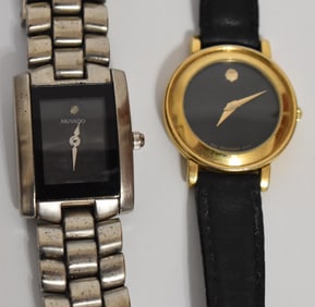 LOT (2) MOVADO WRIST WATCHES, C. 1980/90