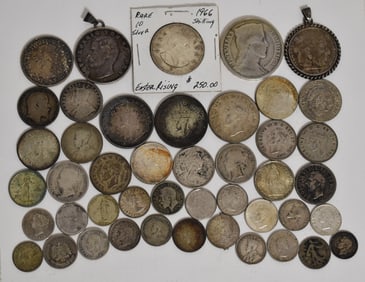 FOREIGN SILVER COIN INCL 1966 EASTER UP-RISING SHILLING