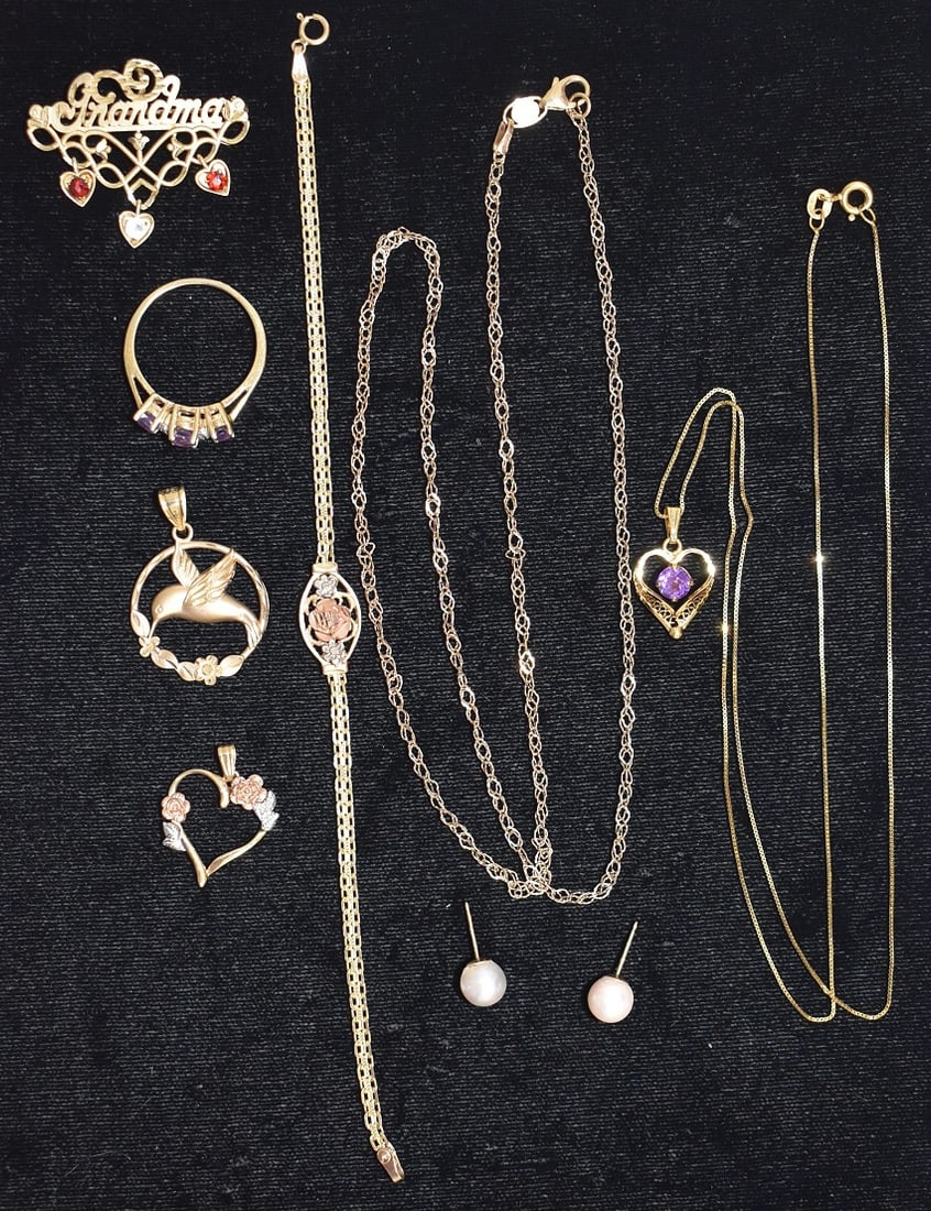 LOT ASSORTED ESTATE 14KT YELLOW GOLD FINDINGS, 20TH C. (1 of 6)