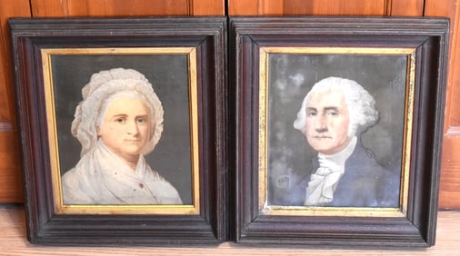 LOT (2) PRINTS GEORGE & MARTHA WASHINGTON, 19TH C.