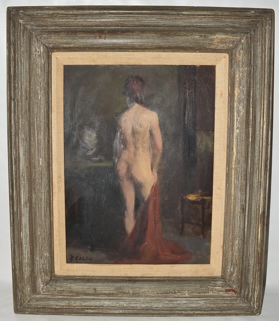 O/B NUDE, SIGNED RUDOLPH COLAO (1927-2014): O/B NUDE, SIGNED RUDOLPH COLAO (1927-2014), 16" X 12"