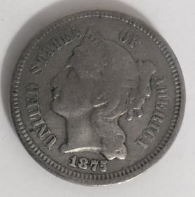 1875 THREE CENT NICKEL