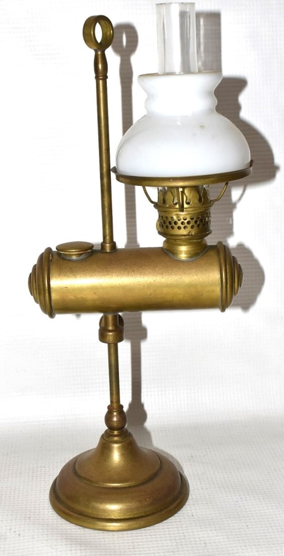 SALESMAN SAMPLE STUDENT LAMP (PAT. OCT. 26, 1879): SALESMAN SAMPLE STUDENT LAMP (PAT. OCT. 26, 1879) H. 12"