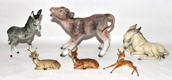 LOT (6) ROSENTHAL, HUTSCHENREUTHER AND GERMAN ANIMALS