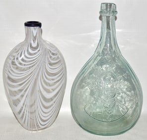 2 EARLY FLASKS INCL. AMERICAN GEORGE WASHINGTON/NAILSEA