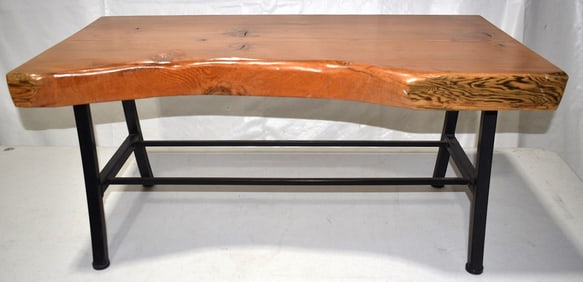 CONTEMPORARY WEDGE TABLE, 20TH C., 18" X 38"