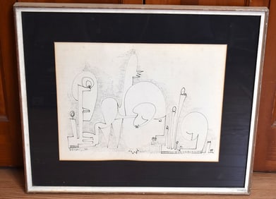 P/I ABSTRACT/SURREALIST SIGNED W.P. KATZ (WILLIAM P.)