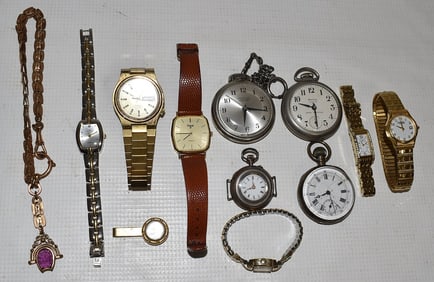 LOT (10) ASSORTED ESTATE WATCHES, 19/20TH C.