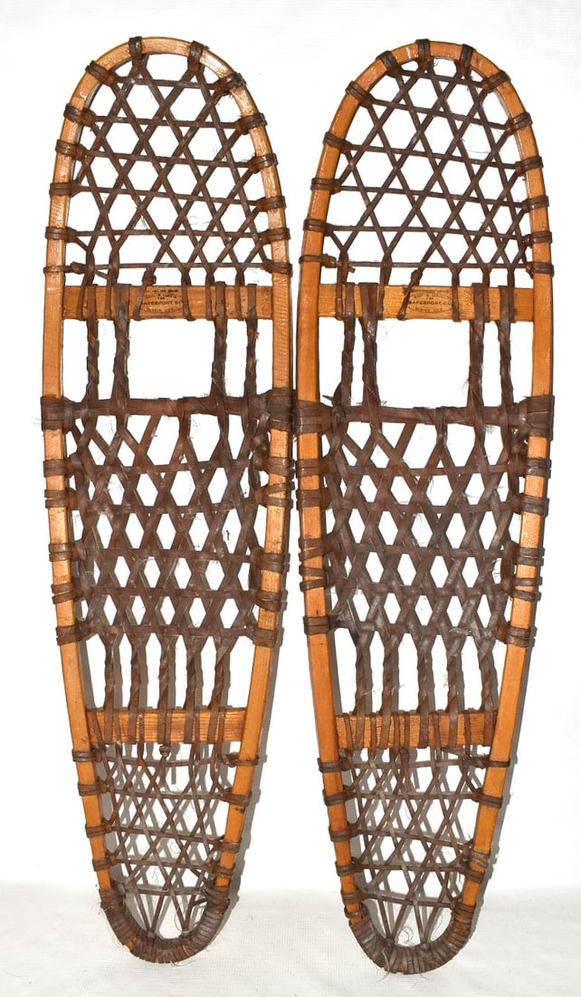 PR. VINTAGE SNOW SHOES, S/SAFESPORT COL. 19/20TH C.: PR. VINTAGE SNOW SHOES, SIGNED SAFESPORT COL. 19/20TH C.