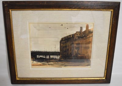 W/C NEW YORK SIGNED LUCIANO GUARNIERI (1930-2009)