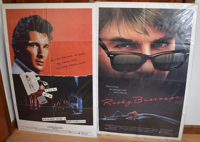 2 VINTAGE MOVIE POSTERS INCL. RISKY BUSINESS/BREATHLESS