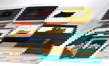 9 BRASS H.O. TRAINS INCL. RAIL TOW TRUCK/TIN LIZZY CAR+