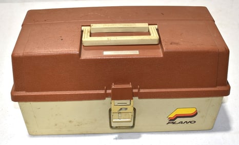 VINTAGE FISHING TACKLE BOX (NEW) PACKED W/TACKLE