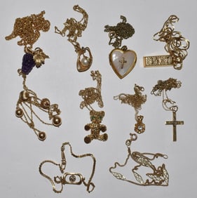 LOT ASSORTED 14KT YELLOW GOLD FINDINGS, W. 22.6 DWT