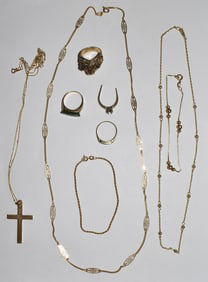 LOT ASSORTED 14KT YELLOW GOLD FINDINGS, W. 19.3 DWT