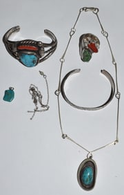 LOT ASSORTED ESTATE STERLING JEWELRY FINDINGS, 20TH C.