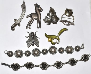 LOT ASSORTED ESTATE STERLING JEWELRY FINDINGS, 20TH C.