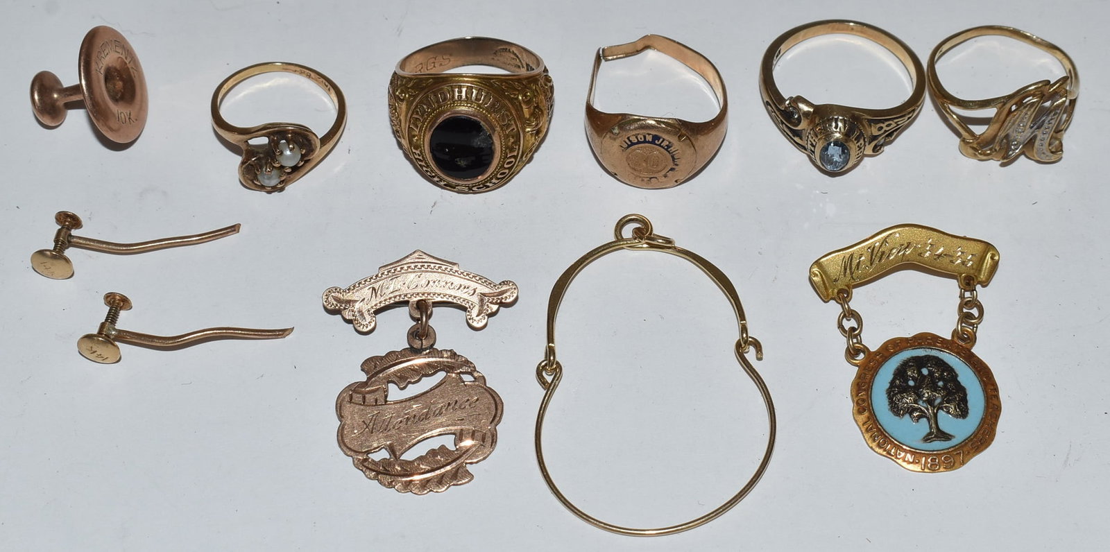 LOT ASSORTED 10KT YELLOW GOLD FINDINGS, W. 16.4 DWT (1 of 6)