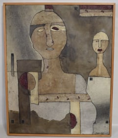 ENCAUSTIC COLLAGE, S/JUDITH HOYT, ONE RED EYE, 2007