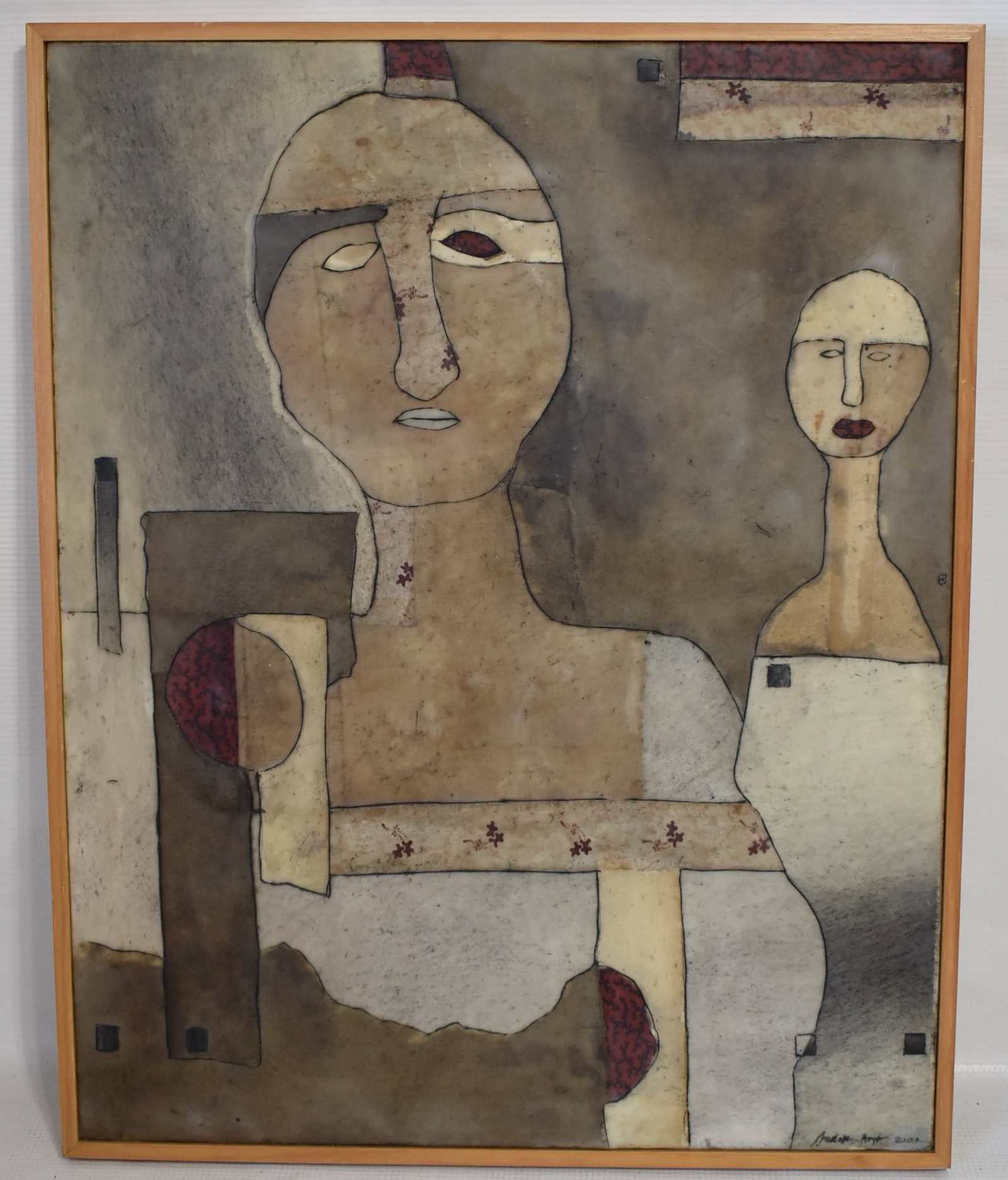 ENCAUSTIC COLLAGE, S/JUDITH HOYT, ONE RED EYE, 2007 (1 of 6)