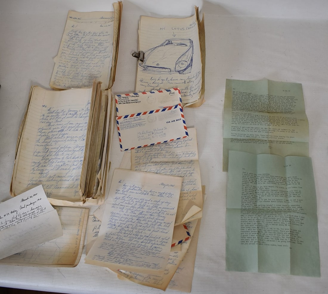 VIETNAM WAR CORRESPONDENCE VERY INTERESTING CONTENT: LARGE LOT VIETNAM WAR CORRESPONDENCE (VERY INTERESTING CONTENT) FROM GOOK MISSIONS TO STEREO EQUIPMENT & HIS NEWLY ORDERED 1968 CAMARO SIGNED ANTHONY K. MOLNAR USMC, C. 1967/68