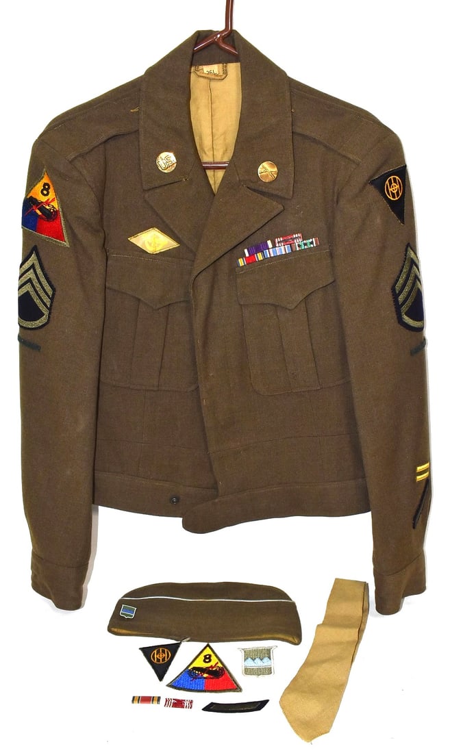 LOT INCL. WWII US ARMY IKE JACKET W/ASST MEDALS/PATCHES (1 of 6)