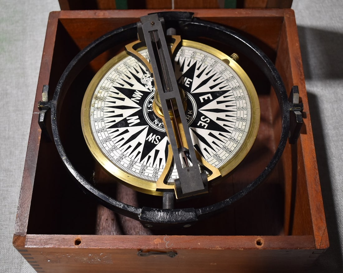 T.S. & J.D. NEGUS SHIP COMPASS NEW YORK, C. 1920 (1 of 6)