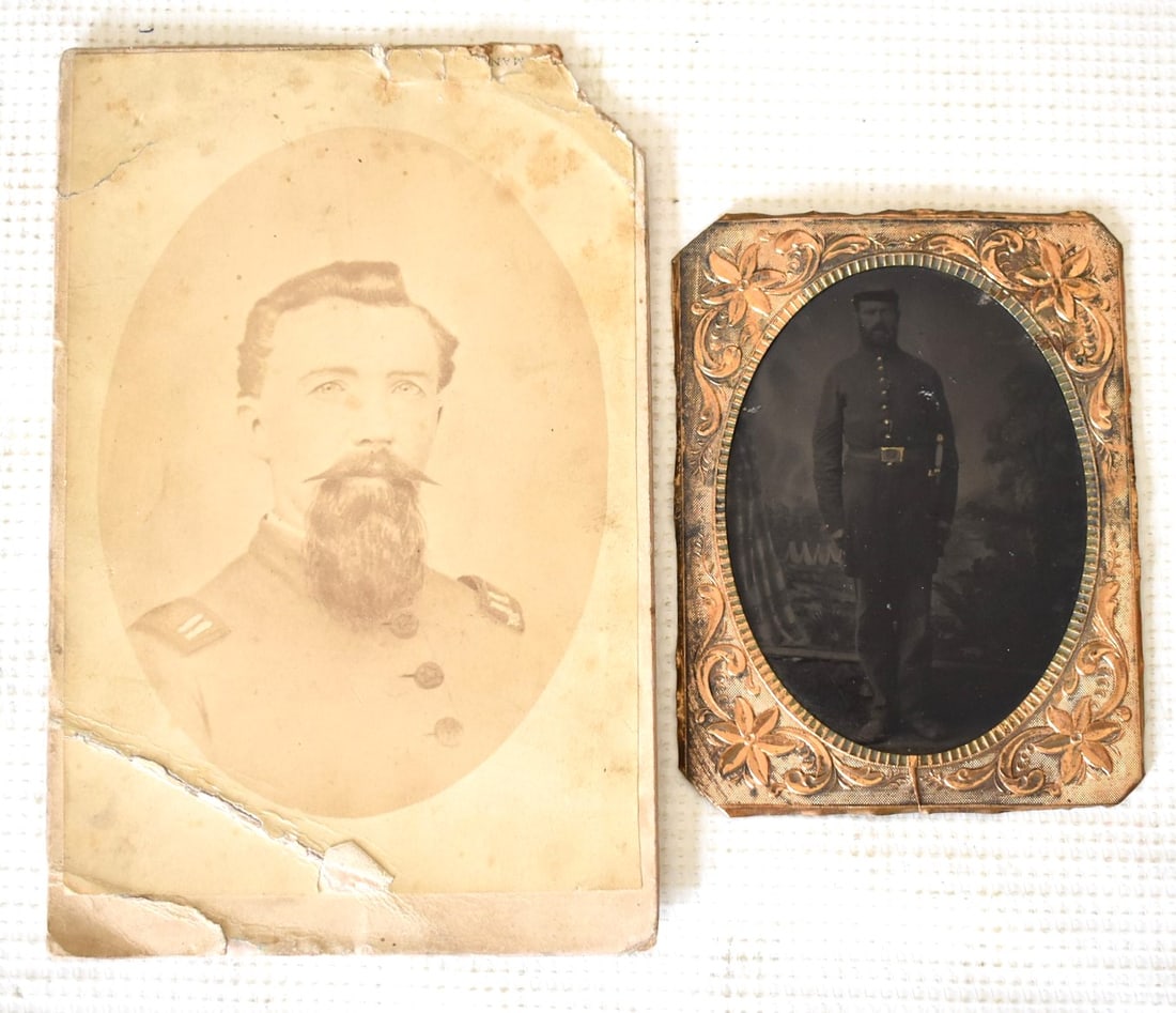 LOT (2) CIVIL WAR TIN TYPE & CABINET CARD (1 of 4)