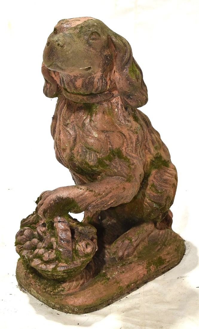 CAST SEWER TILE POTTERY SPRINGER SPANIEL STATUE, 20TH C (1 of 6)