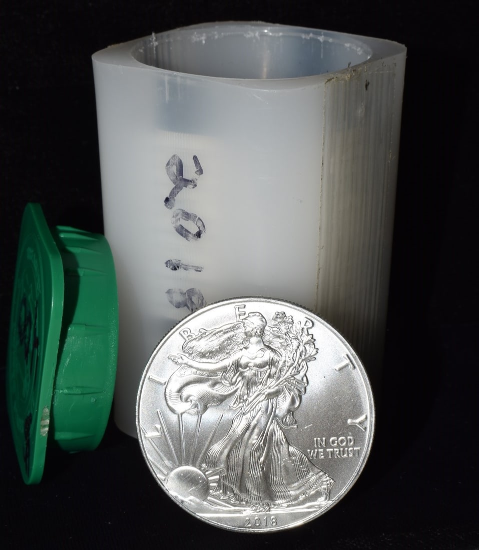 LOT (20) U.S. SILVER EAGLES 20 OZ. 999 FINE C.2018: LOT (20) U.S. SILVER EAGLES 20 OZ. 999 FINE C.2018