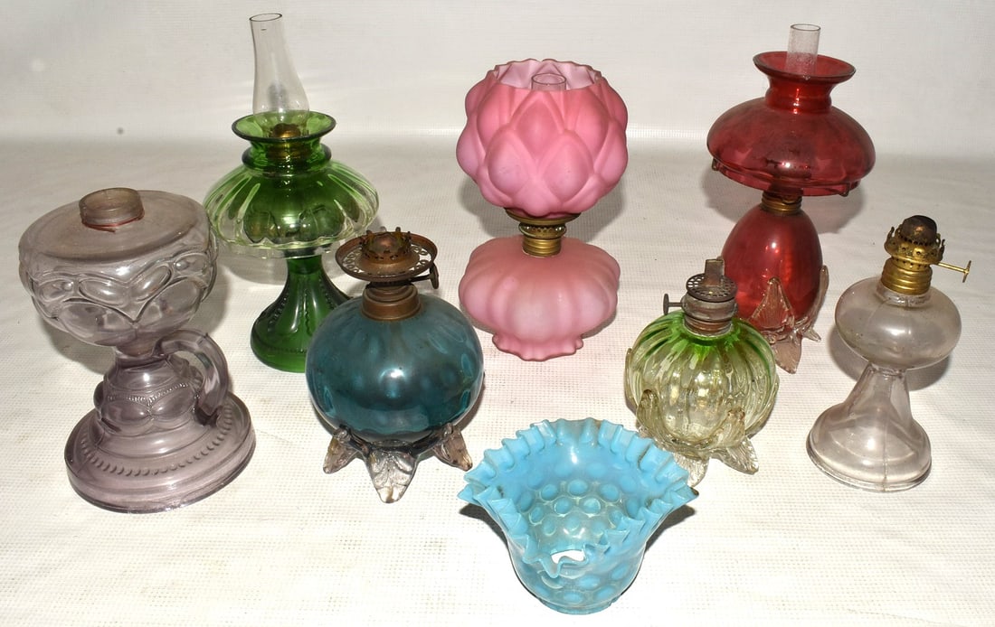 LOT (7) VICTORIAN FAIRY LAMPS, 19TH C. (1 of 8)
