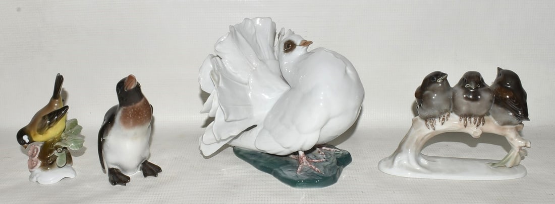 LOT (4) ROSENTHAL BIRDS, 20TH C., TALLEST 6" (1 of 12)