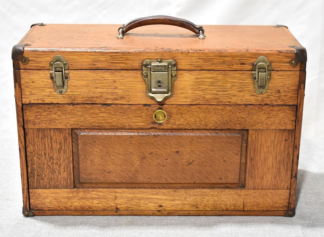 COUNTRY OAK MACHINIST MULTI DRAWER TOOL CHEST 19/20TH C (1 of 9)