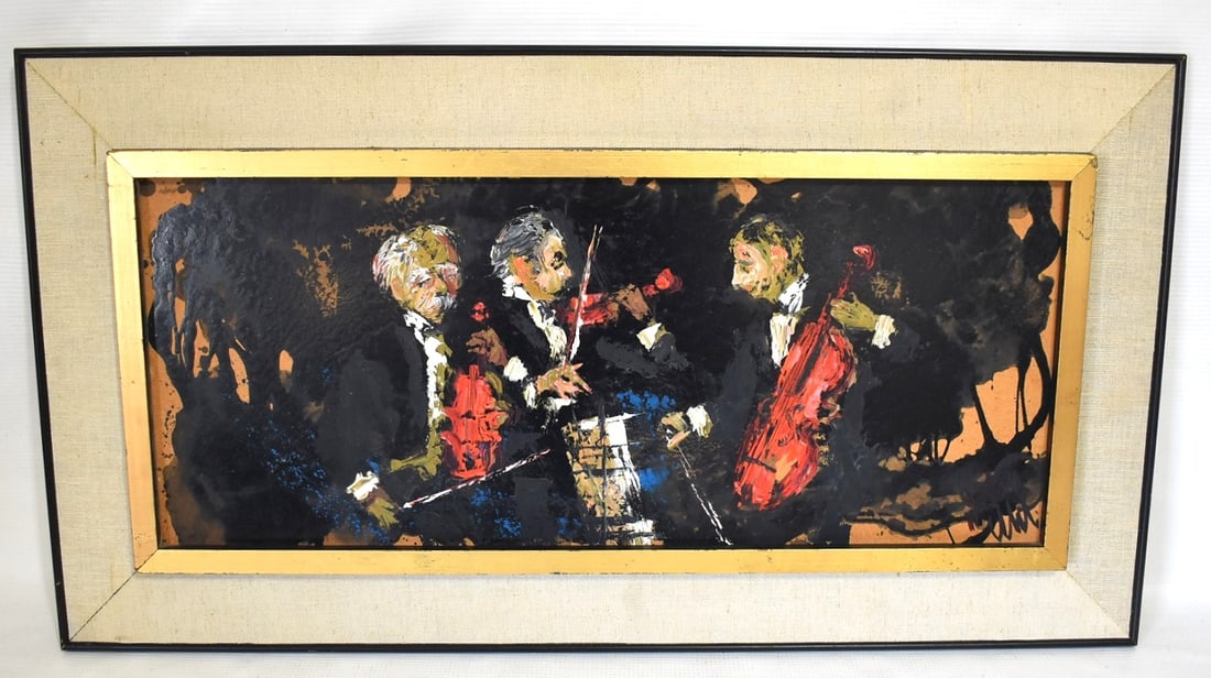 O/P CONCERT MUSICIANS SIGNED ILLEG. DATED VERSO 5/12/63 (1 of 4)
