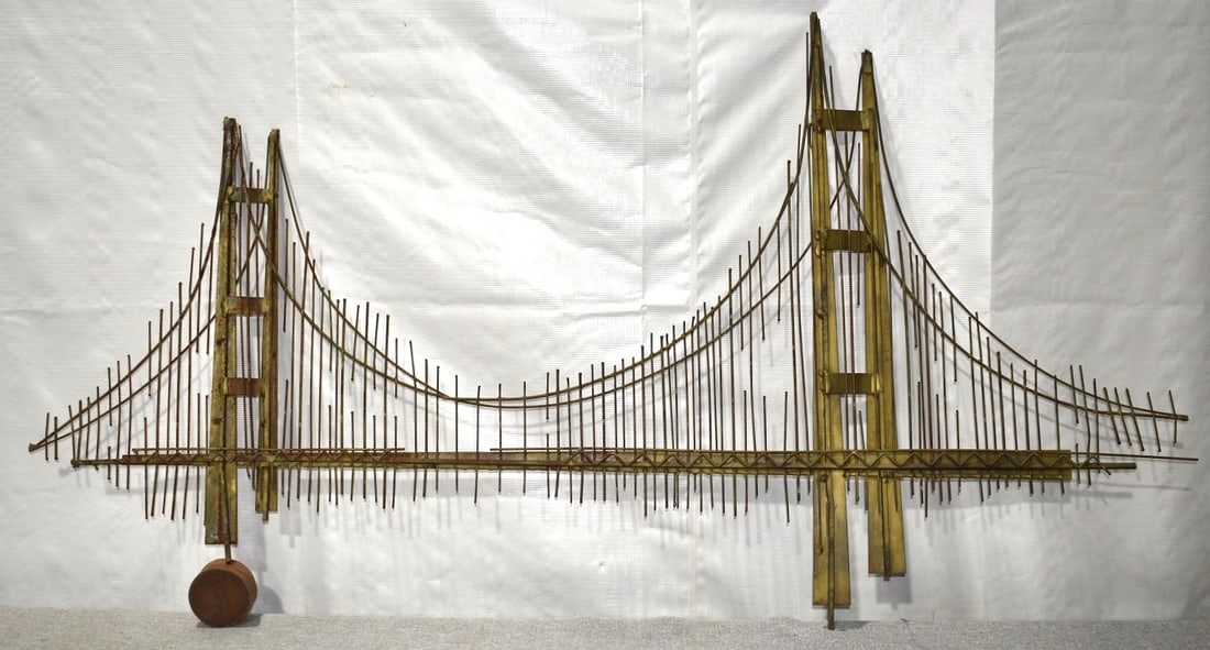 STEEL BRUTALIST GOLDEN GATE/BROOKLYN BRIDGE, 20TH C. (1 of 8)