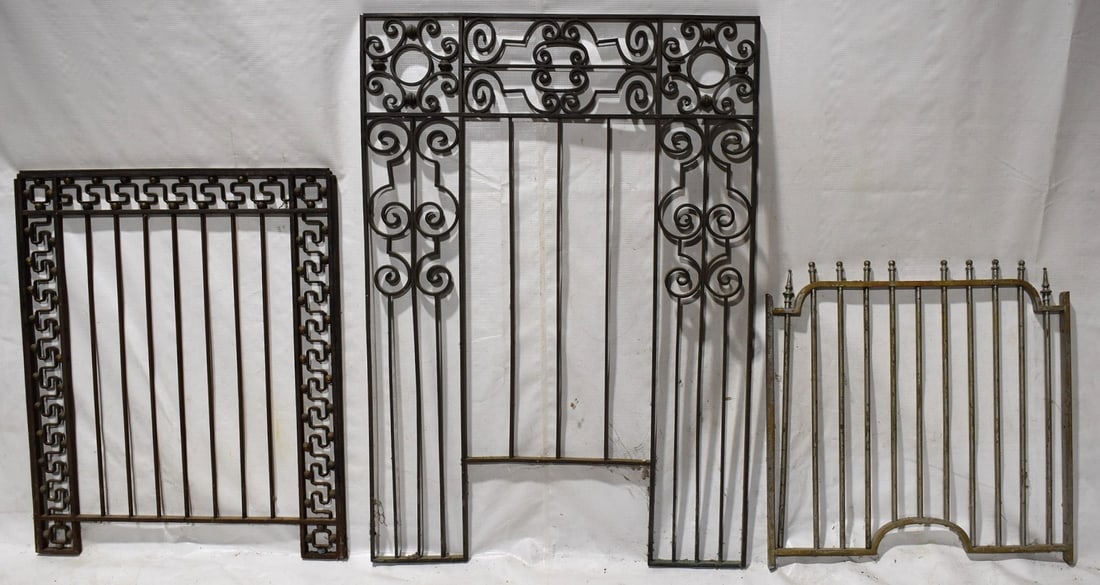 LOT (3) BRONZE BANK TELLER GATES, 37" X 26": LOT (3) BRONZE BANK TELLER GATES, 37" X 26"