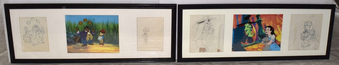 LOT (2) VINTAGE DISNEY TYPE CELLS/DRAWINGS, C. 1973 (1 of 9)