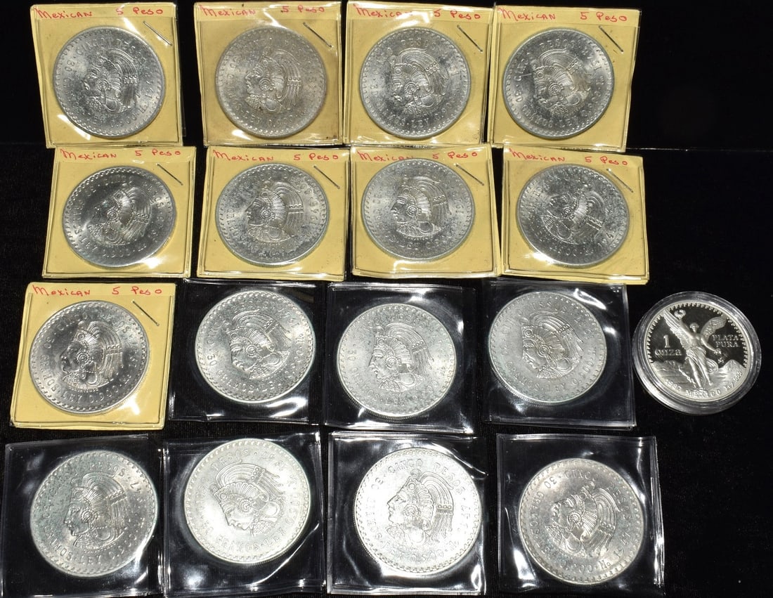 LOT (17) ASSORTED MEXICAN SILVER ROUNDS C.1948 (1 of 4)