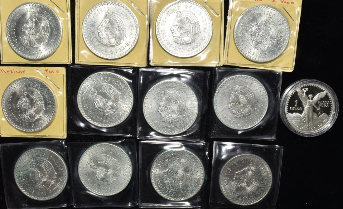 LOT (17) ASSORTED MEXICAN SILVER ROUNDS C.1948 - 3