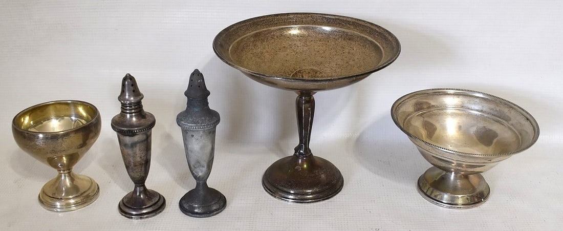 LOT ASSORTED STERLING INCLUDES COMPOTES, ETC. 20TH C. (1 of 9)