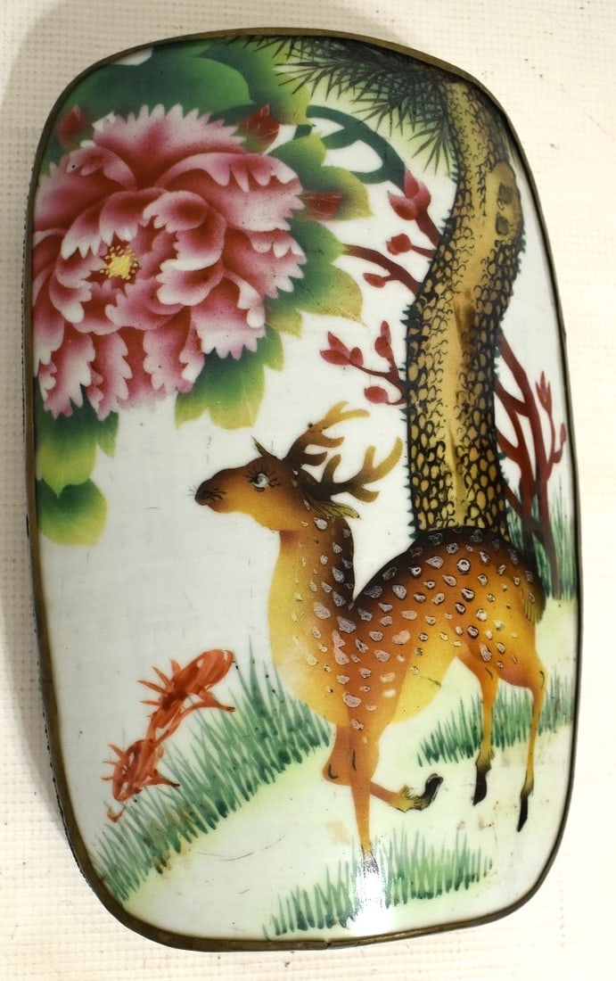 CHINESE ROSE MEDALIAN PORCELAIN FRAGMENT BOX, 19/20TH C (1 of 10)